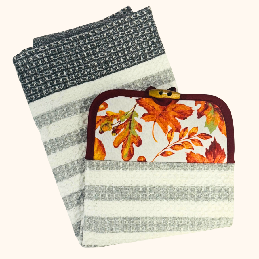 Autumn Lure Hanging Kitchen Hand Towel, Gray Kitchen Towel