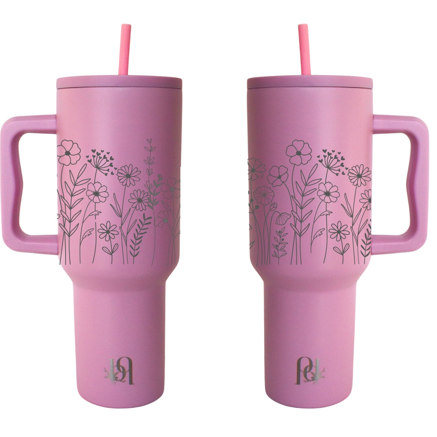 Floral Fields 40 oz Insulated Tumbler, Modern and Simple Extra Large Water Tumbler