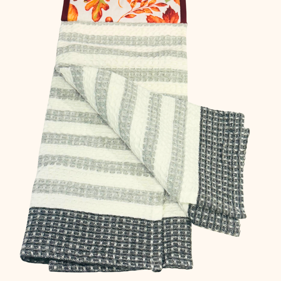 Autumn Lure Hanging Kitchen Hand Towel, Gray Kitchen Towel