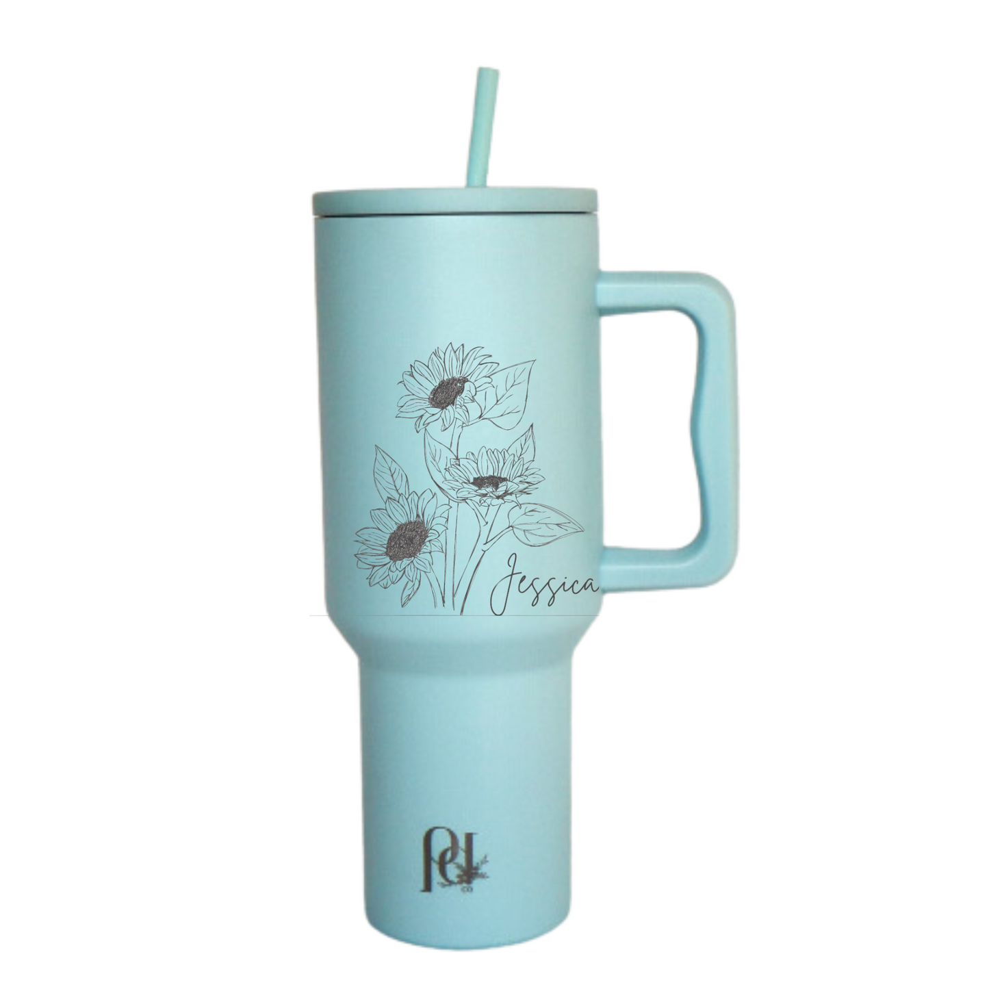 Personalized Sunflower Fall 40 oz Thirst Quencher