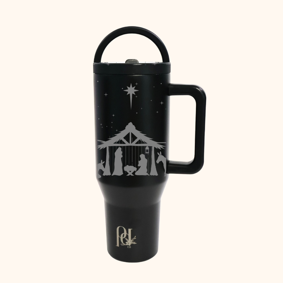 Holy Night 40 oz Leakproof Christmas Tumbler | Dual-Handle Hydra Hauler | Limited-Edition Holiday Drinkware