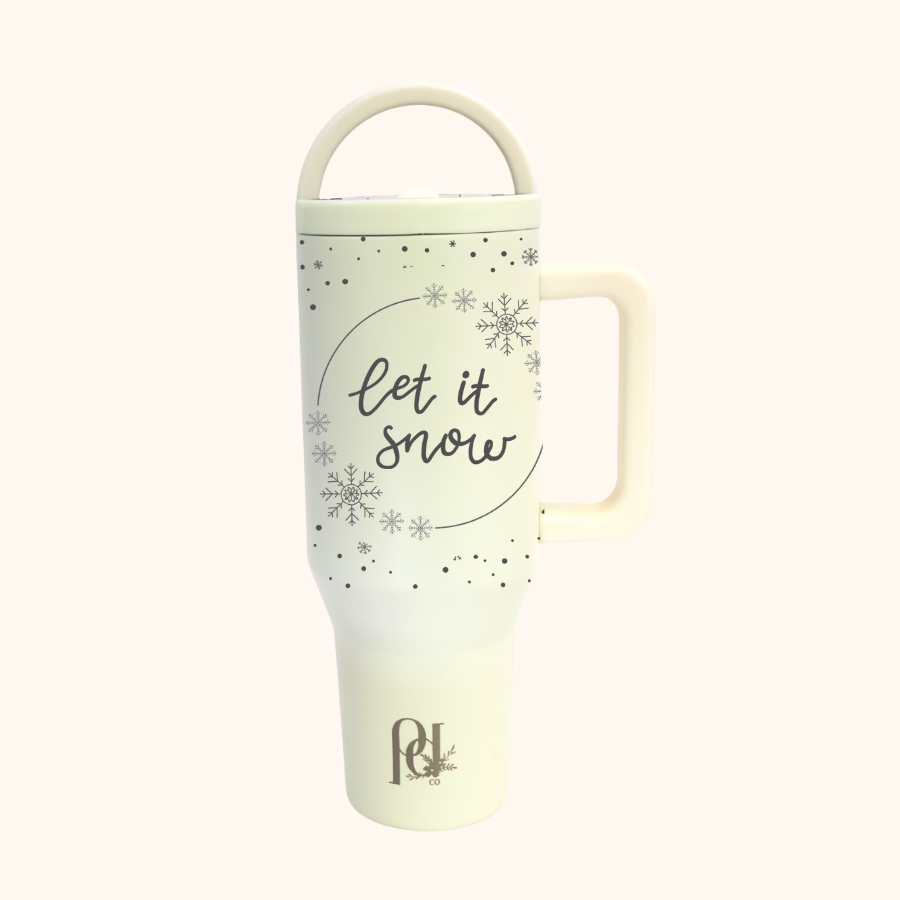 Let It Snow 40 oz Leakproof Christmas Tumbler | Dual-Handle Hydra Hauler | Limited-Edition Holiday Drinkware