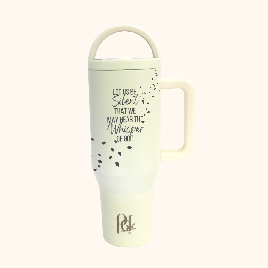 Whisper Of God Hydra Hauler – 40 oz Leakproof Stainless Steel Tumbler with Dual Handles & Flip Straw | Laser Engraved Florals