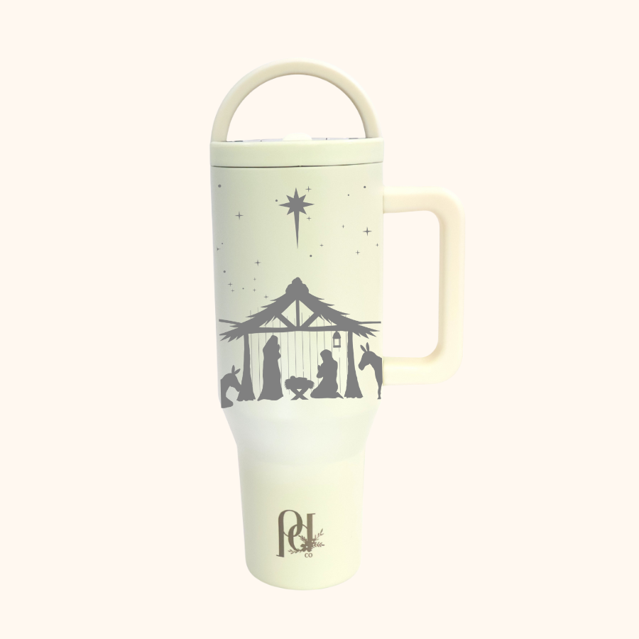 Holy Night 40 oz Leakproof Christmas Tumbler | Dual-Handle Hydra Hauler | Limited-Edition Holiday Drinkware