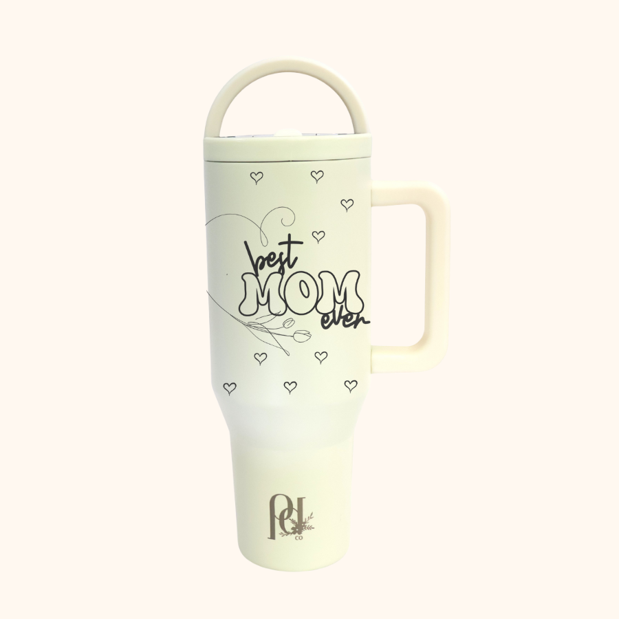 Personalized Floral Monogram Hydra Hauler – 40 oz Leakproof Stainless Steel Tumbler with Dual Handles & Flip Straw | Laser Engraved Florals (Copy)