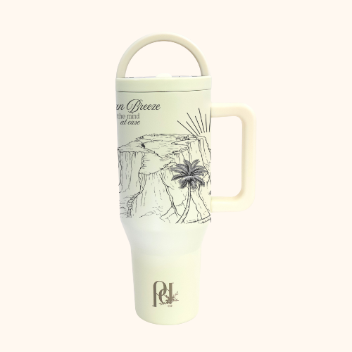 Paradise Found Hydra Hauler – 40 oz Leakproof Stainless Steel Tumbler with Dual Handles & Flip Straw | Laser Engraved Florals, Quotes & Bible Verses