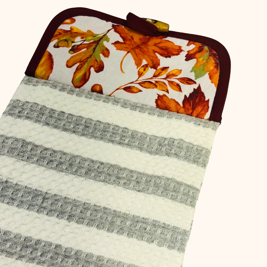 Autumn Lure Hanging Kitchen Hand Towel, Gray Kitchen Towel