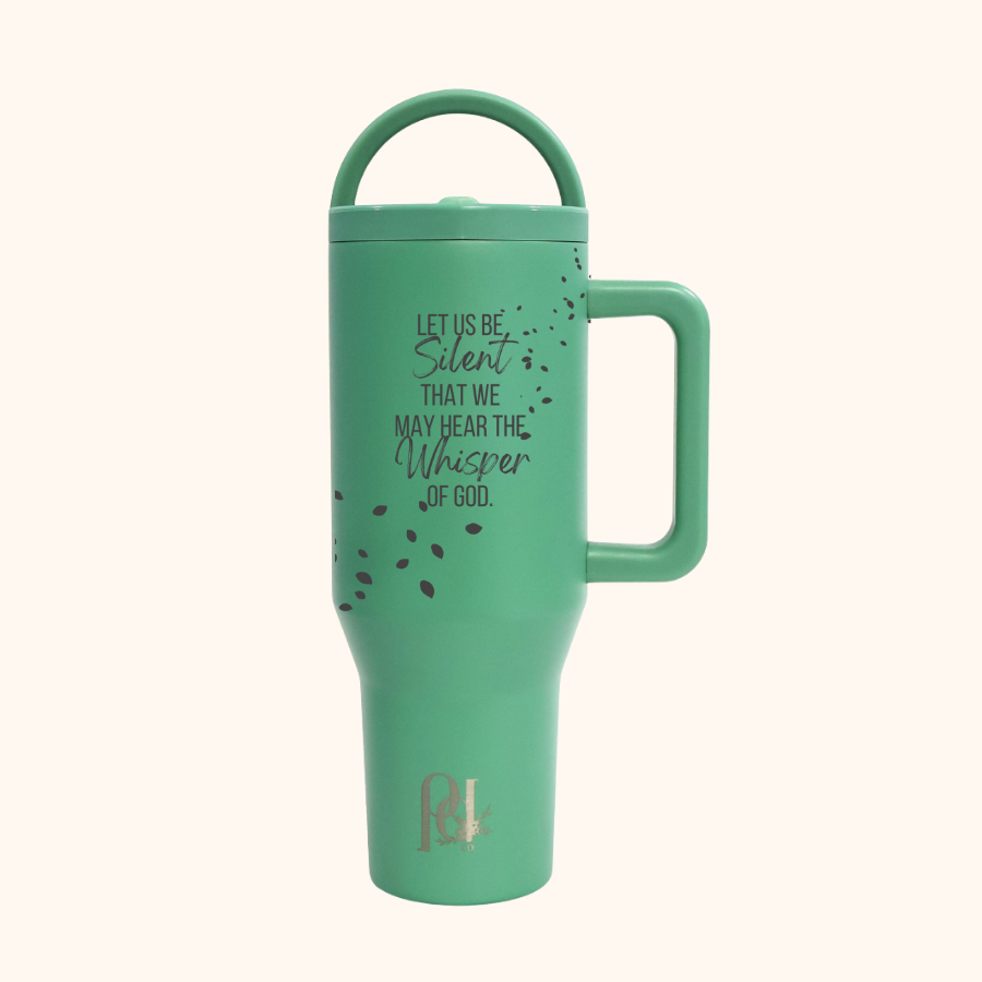 Whisper Of God Hydra Hauler – 40 oz Leakproof Stainless Steel Tumbler with Dual Handles & Flip Straw | Laser Engraved Florals