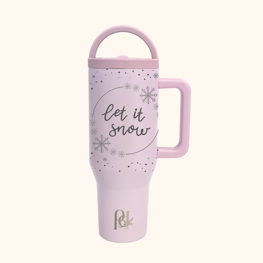 Let It Snow 40 oz Leakproof Christmas Tumbler | Dual-Handle Hydra Hauler | Limited-Edition Holiday Drinkware