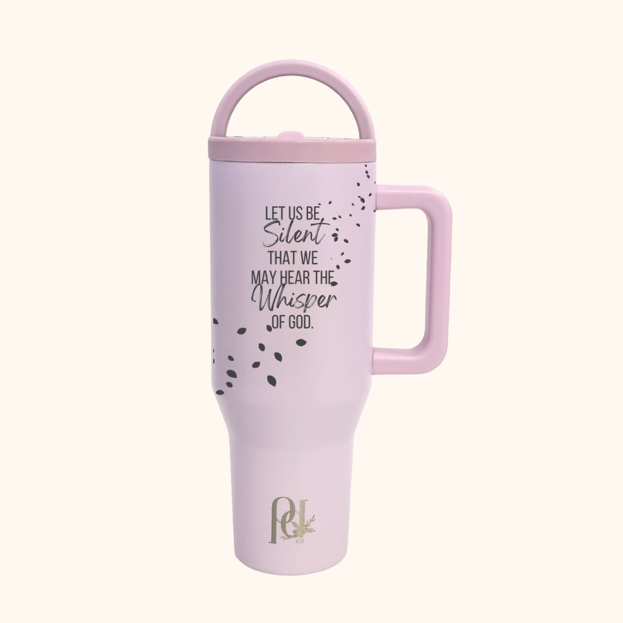 Whisper Of God Hydra Hauler – 40 oz Leakproof Stainless Steel Tumbler with Dual Handles & Flip Straw | Laser Engraved Florals