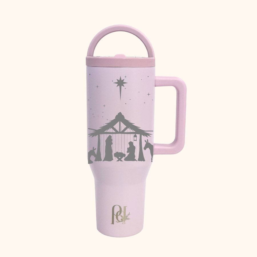 Holy Night 40 oz Leakproof Christmas Tumbler | Dual-Handle Hydra Hauler | Limited-Edition Holiday Drinkware