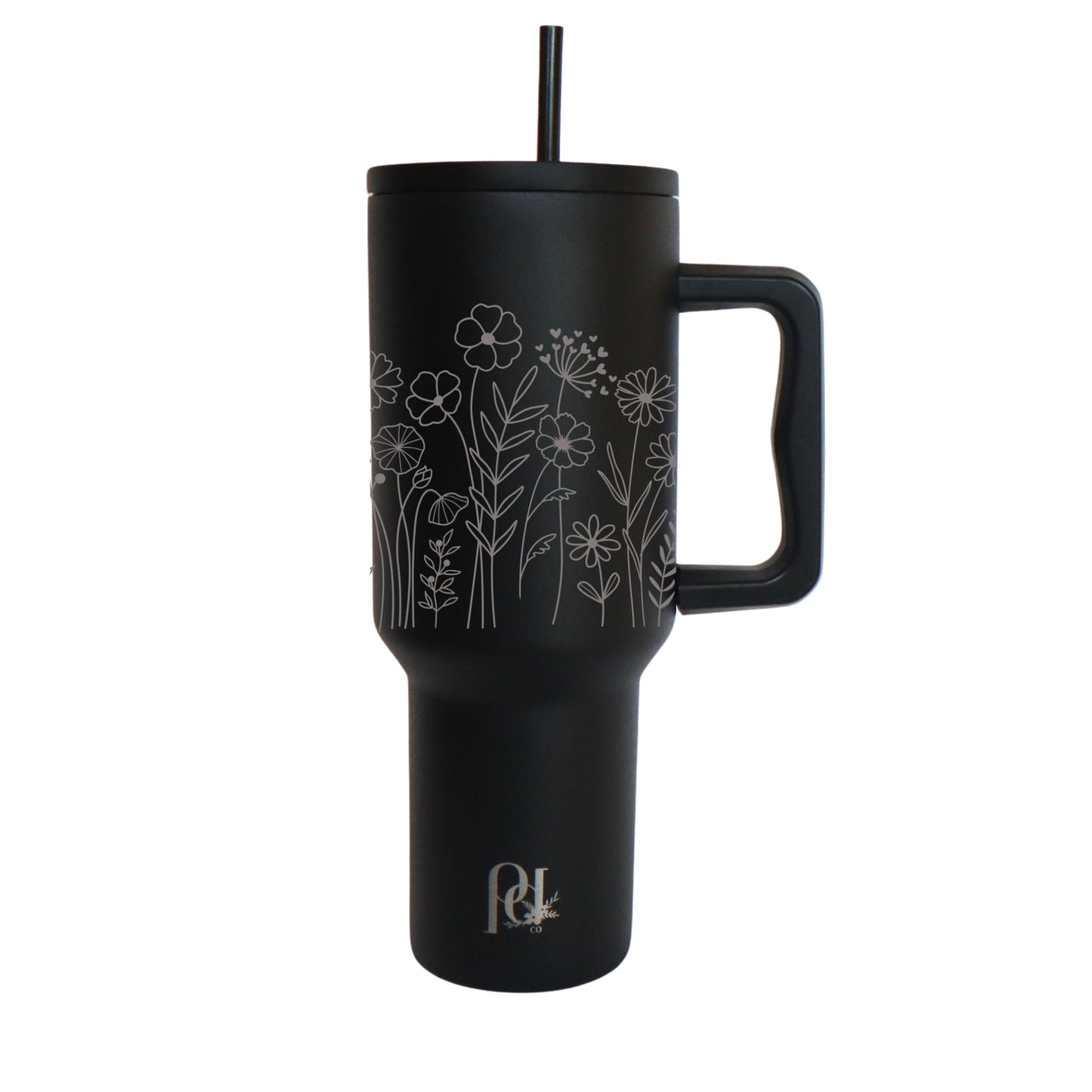 Floral Fields 40 oz Insulated Tumbler, Modern and Simple Extra Large Water Tumbler