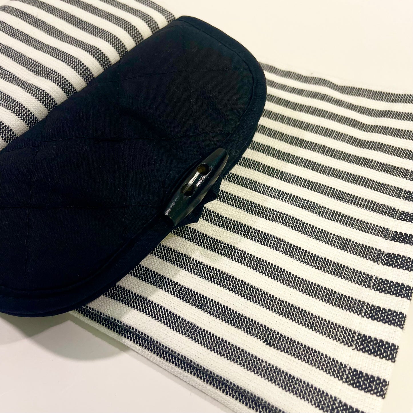 Black Pin Striped Hanging Kitchen Hand Towel