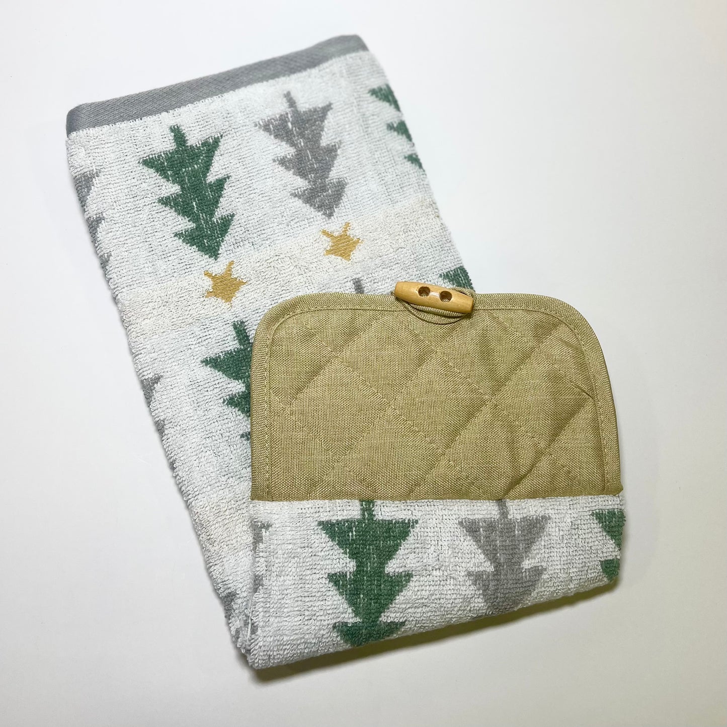 Christmas Gold Trees Hanging Kitchen Hand Towel