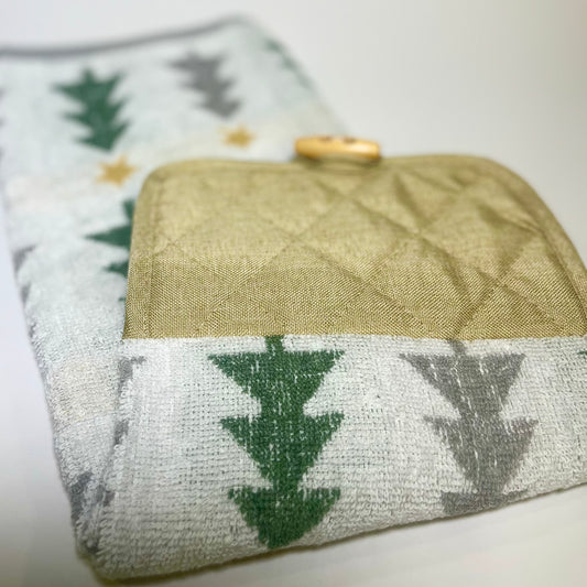 Christmas Gold Trees Hanging Kitchen Hand Towel