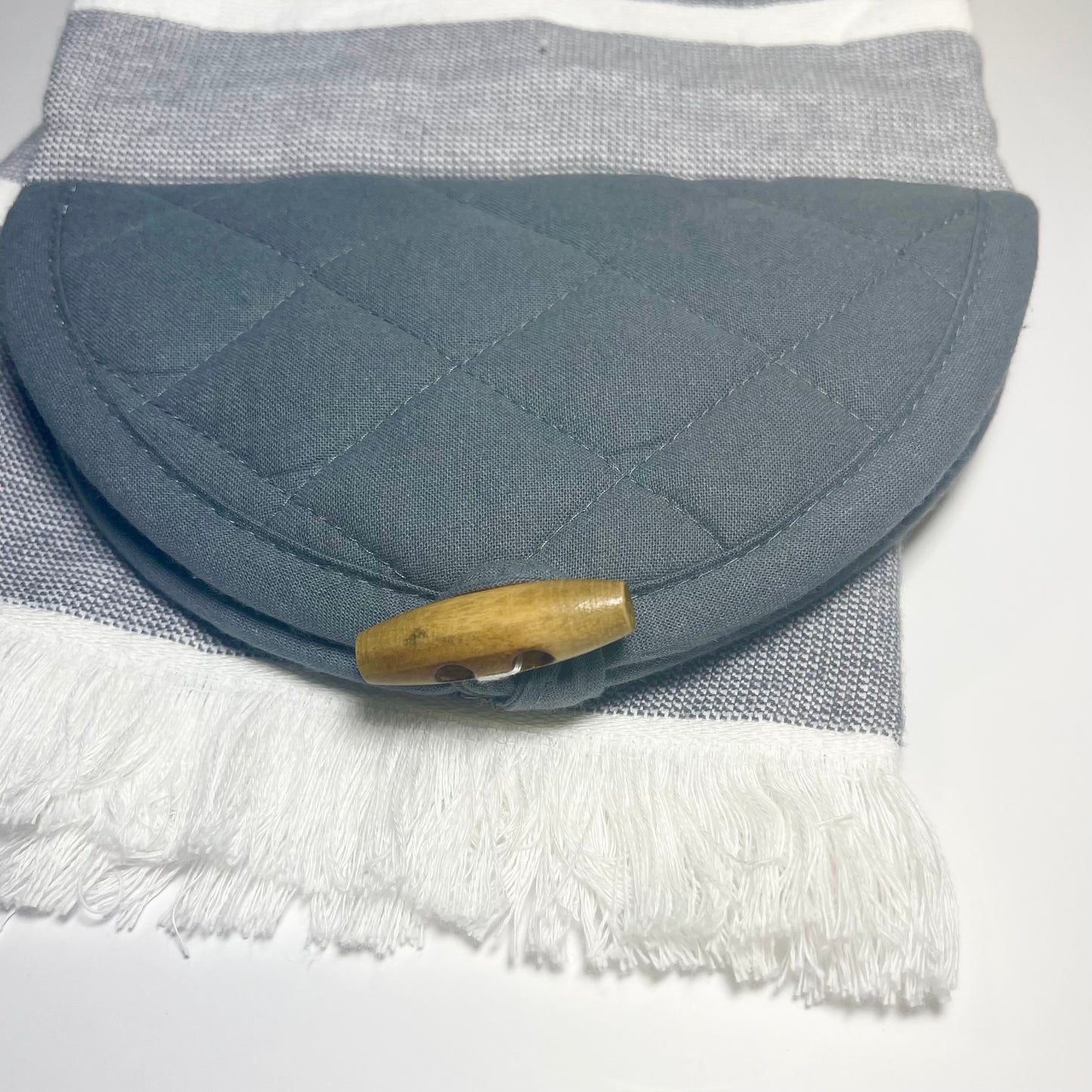 Thick Gray Striped Kitchen Hand Towel