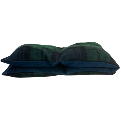Green Plaid and Blue Rice Warmer Pack, Handmade Microwavable Heating Pad