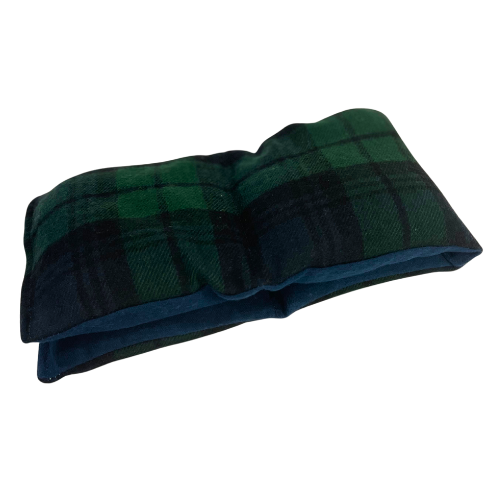 Green Plaid and Blue Rice Warmer Pack, Handmade Microwavable Heating Pad