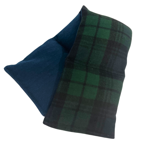 Green Plaid and Blue Rice Warmer Pack, Handmade Microwavable Heating Pad