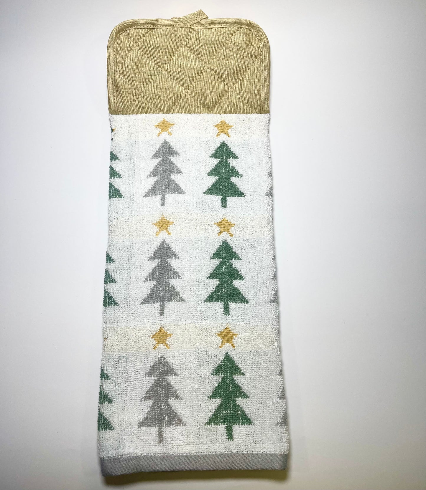 Christmas Gold Trees Hanging Kitchen Hand Towel