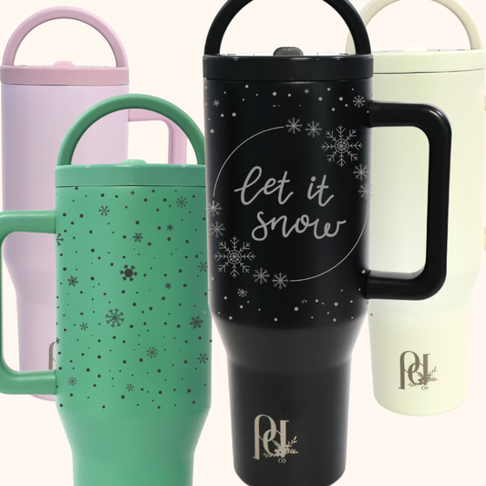 Let It Snow 40 oz Leakproof Christmas Tumbler | Dual-Handle Hydra Hauler | Limited-Edition Holiday Drinkware