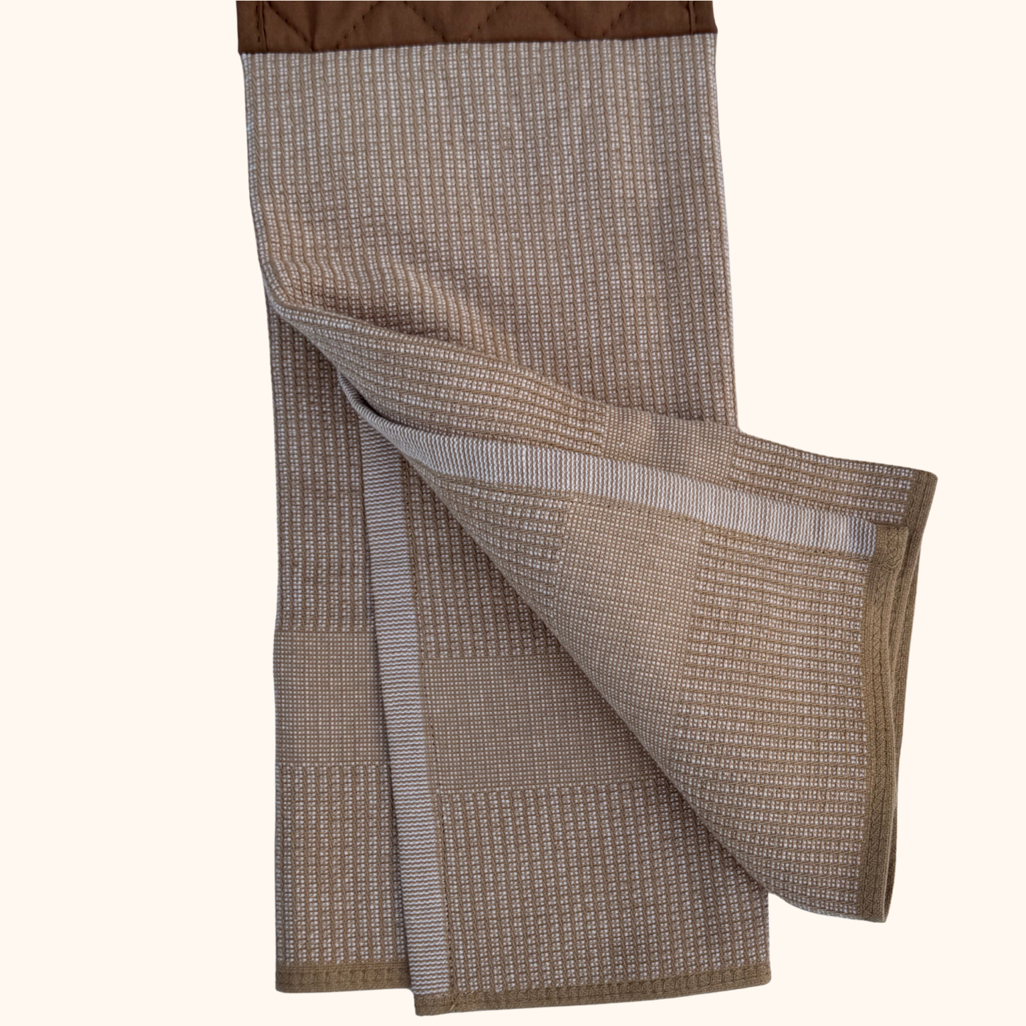 Hanging Kitchen Hand Towel with Button – Brown and Spring Floral – Absorbent Oven Door Towel