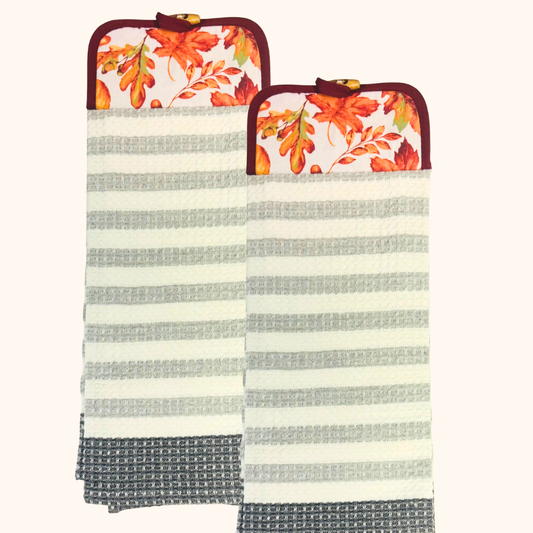 Autumn Lure Hanging Kitchen Hand Towel, Gray Kitchen Towel