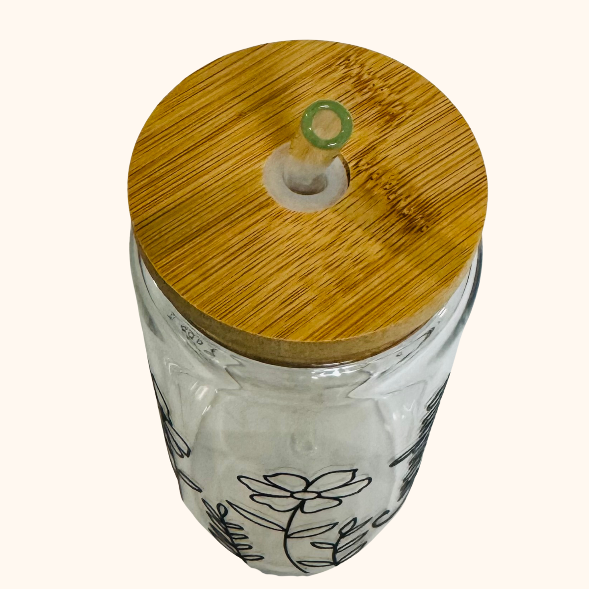 Dancing Daisy – 16 oz Glass Iced Coffee Tumbler | Floral Matcha Cup (Copy)