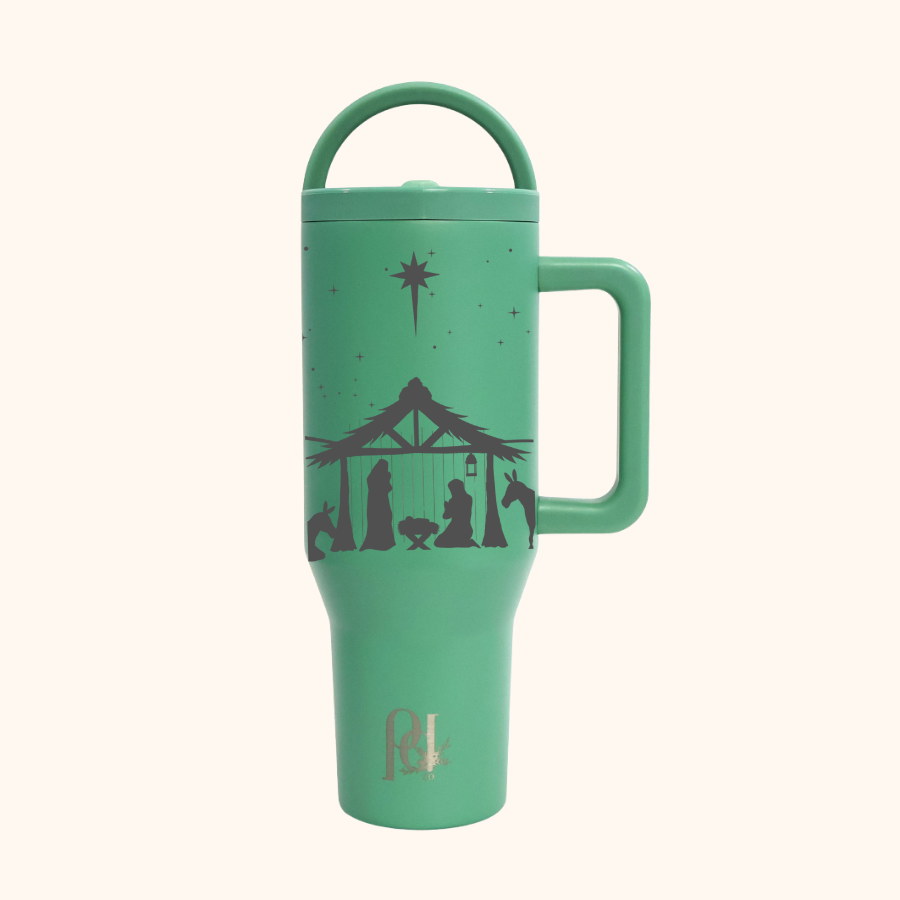 Holy Night 40 oz Leakproof Christmas Tumbler | Dual-Handle Hydra Hauler | Limited-Edition Holiday Drinkware