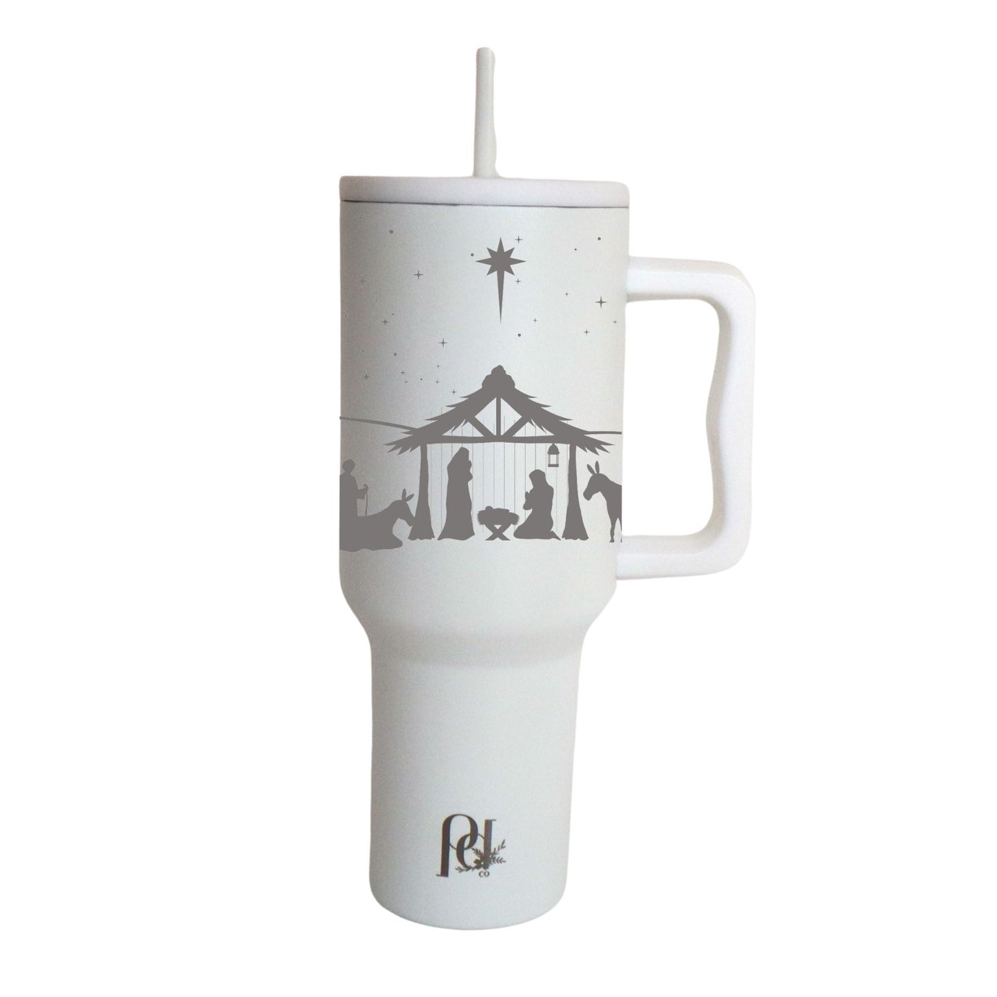 40 oz Christmas Thirst Quencher, Modern Holy Night Holiday Water Tumbler