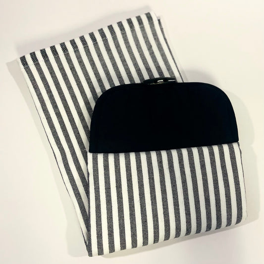 Black Pin Striped Hanging Kitchen Hand Towel