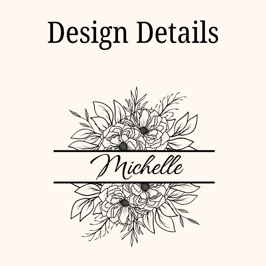Bloom Name | Personalized Floral Hydra Hauler | 40 oz Laser Engraved Floral Tumbler with Name | Leakproof Dual Handle Water Cup