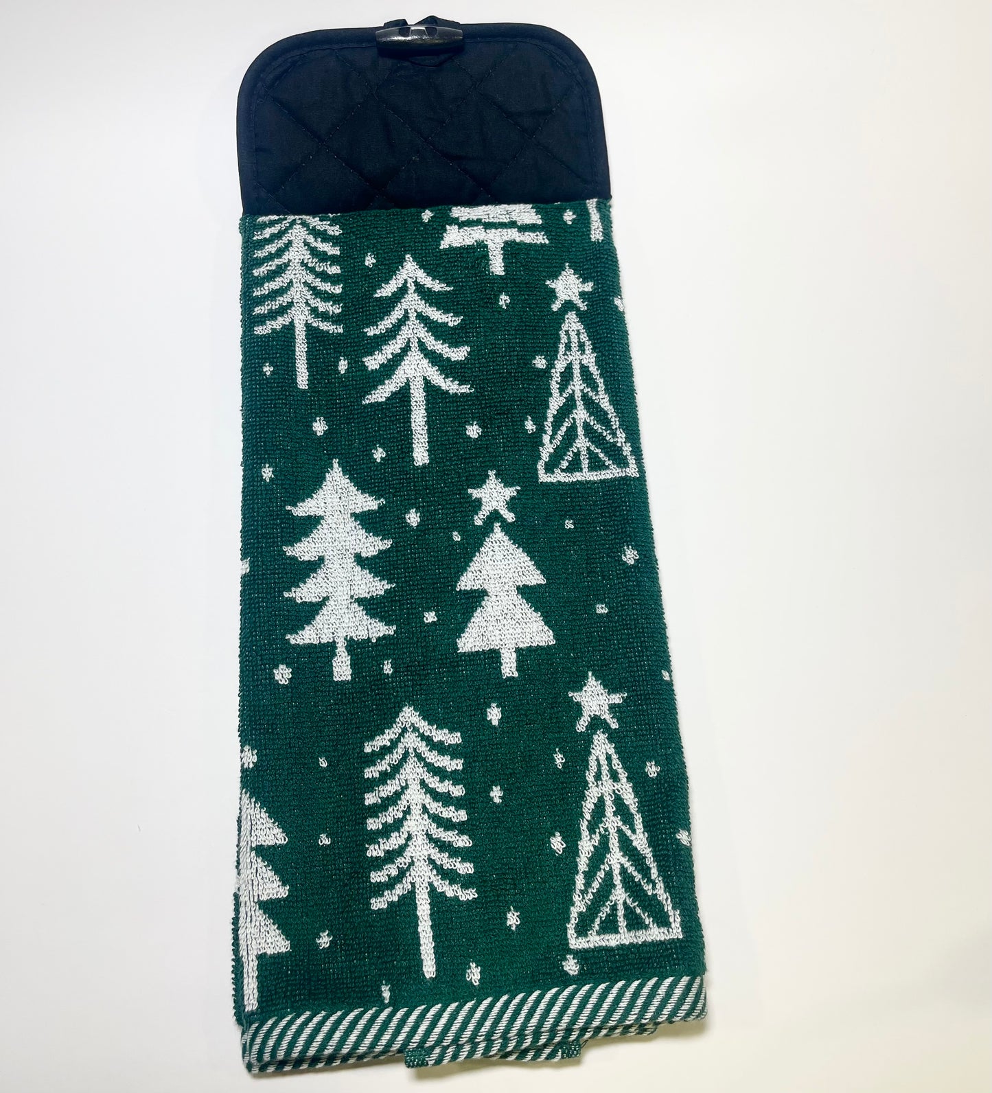 Christmas Dark Green Trees Hanging Kitchen Hand Towel