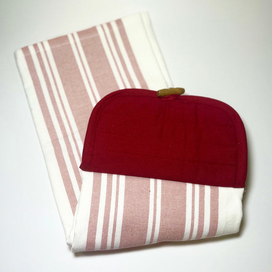 Red And White Hanging Kitchen Hand Towel