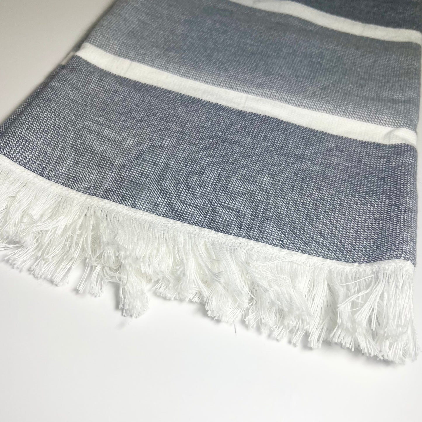 Thick Gray Striped Kitchen Hand Towel