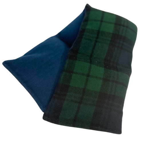 Green Plaid and Blue Rice Warmer Pack, Handmade Microwavable Heating Pad